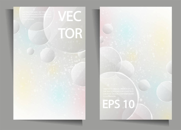 Circles made of transparent glass on a soft, light background .Design for decoration. Stock vector. - Vektori, kuva
