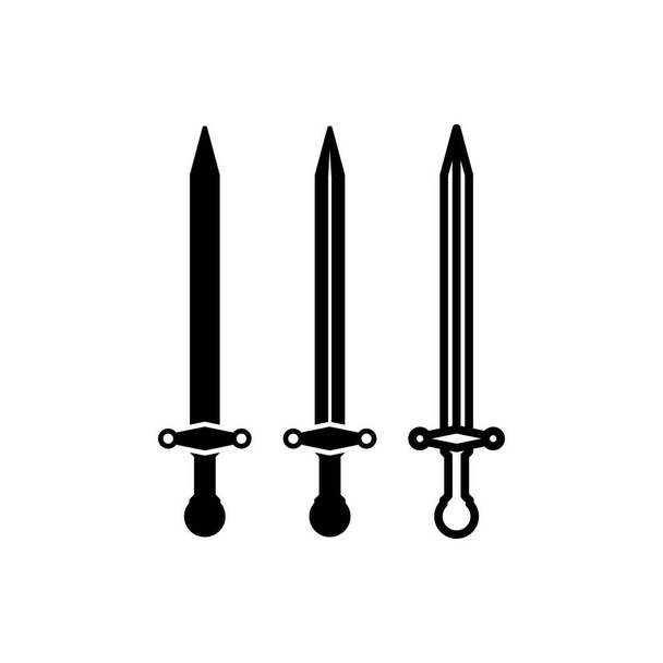 Sada vektorové ilustrace ikony meče - Vektor, obrázek