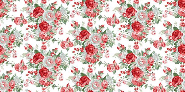 Seamless pattern with vintage roses - ベクター画像