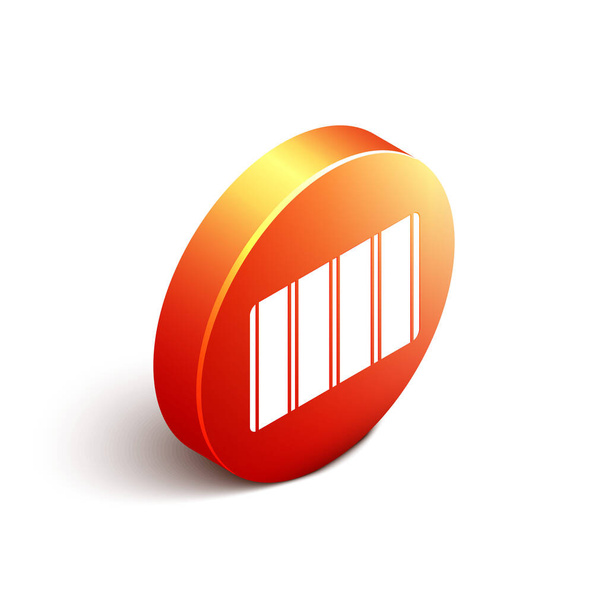 Isometrische Farbpalette Führungssymbol isoliert auf weißem Hintergrund. Modulares Netz. Orangefarbener Kreis. Vektor. - Vektor, Bild