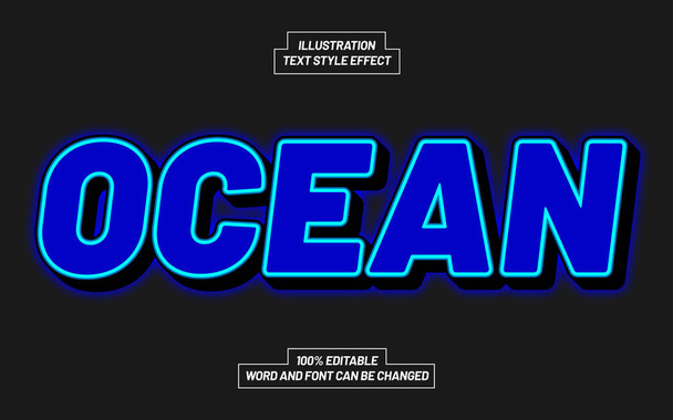 Ocean Text Style Effekt - Vektor, Bild