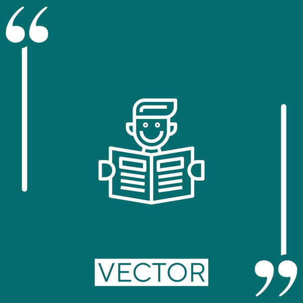 könyv vektor ikon Lineáris ikon. Szerkeszthető vonal - Vektor, kép