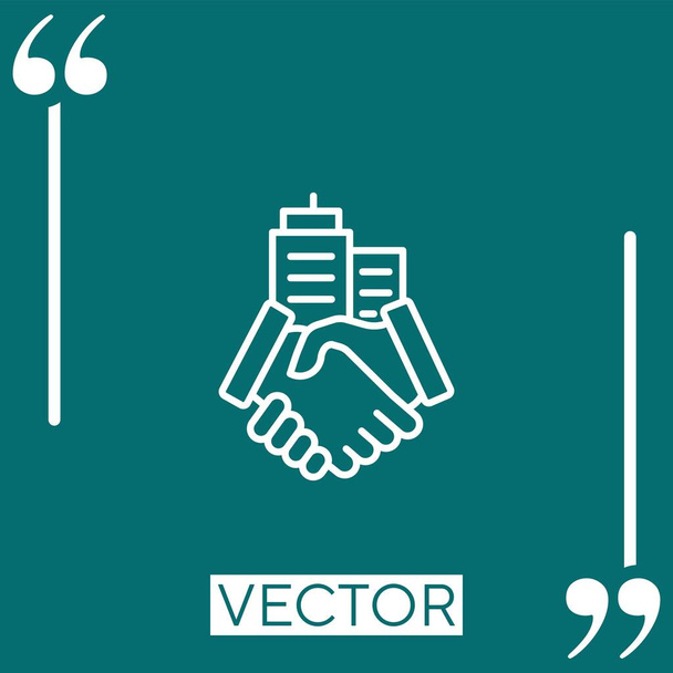 hand shake vector icon Linear icon. Editable stroke line - Vector, Image