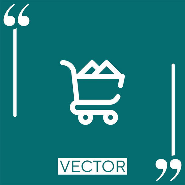shopping cart   vector icon Linear icon. Editable stroke line - Vector, Image