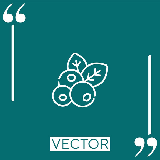 myrtille icône vectorielle icône linéaire. Ligne de course modifiable - Vecteur, image