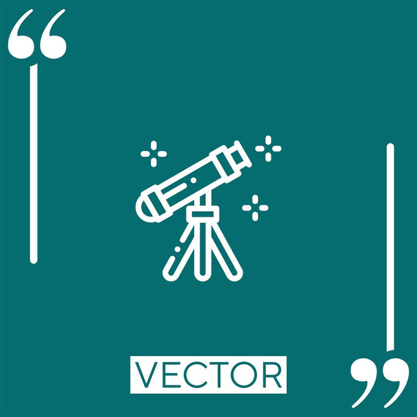 Teleskop vektör simgesi doğrusal simgesi. Düzenlenebilir vuruş çizgisi - Vektör, Görsel
