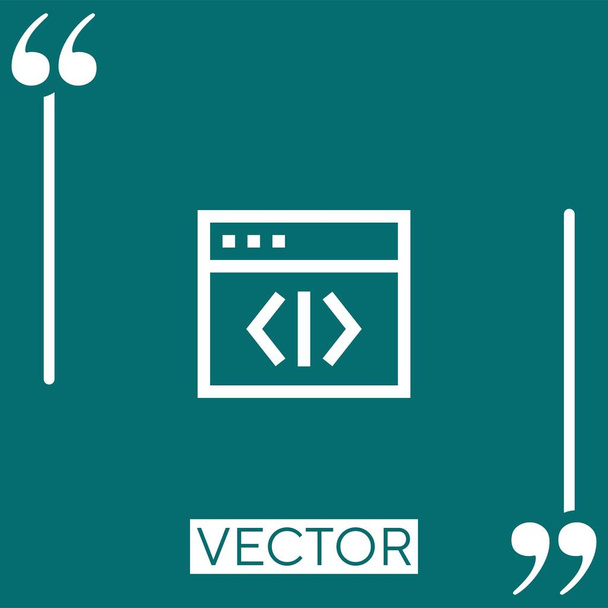 code vector icon Linear icon. Editable stroke line - Vector, Image
