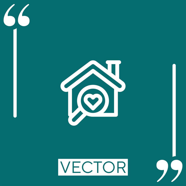 home vector icon Icono lineal. Línea de carrera editable - Vector, imagen