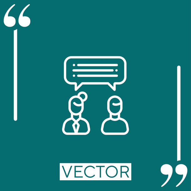 comunicación vector icono icono lineal. Línea de carrera editable - Vector, imagen