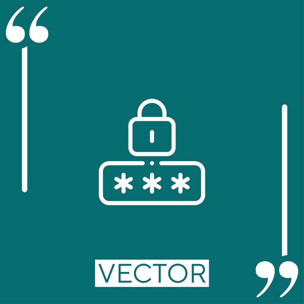 pin kód vektorová ikona Lineární ikona. Upravitelná čára tahu - Vektor, obrázek