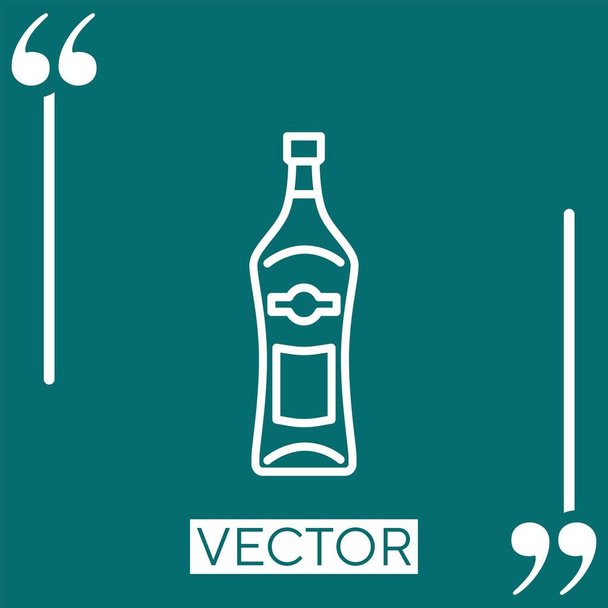 ícone vetorial garrafa martini Ícone linear. Linha de curso editável - Vetor, Imagem