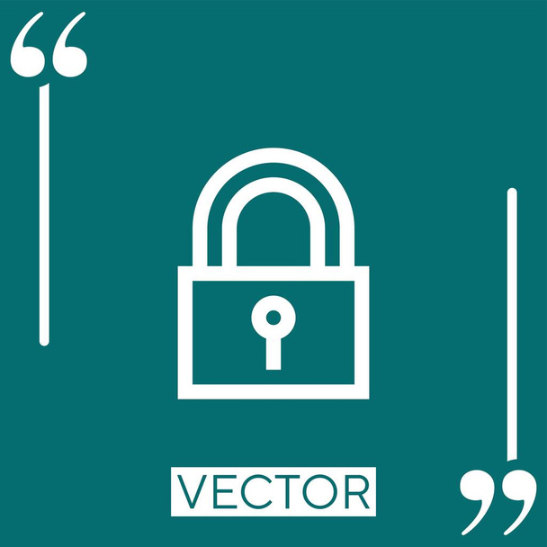 Vorhängeschloss-Vektor-Symbol Lineares Symbol. Editierbare Strichlinie - Vektor, Bild