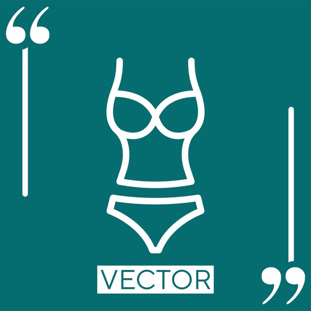 maillot de bain icône vectorielle icône linéaire. Ligne de course modifiable - Vecteur, image