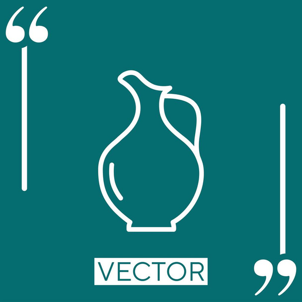 üveg kancsó vektor ikon Lineáris ikon. Szerkeszthető vonal - Vektor, kép
