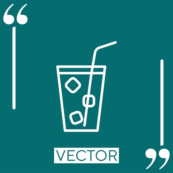 Limonade Glas Vektor Symbol Lineares Symbol. Editierbare Strichlinie - Vektor, Bild