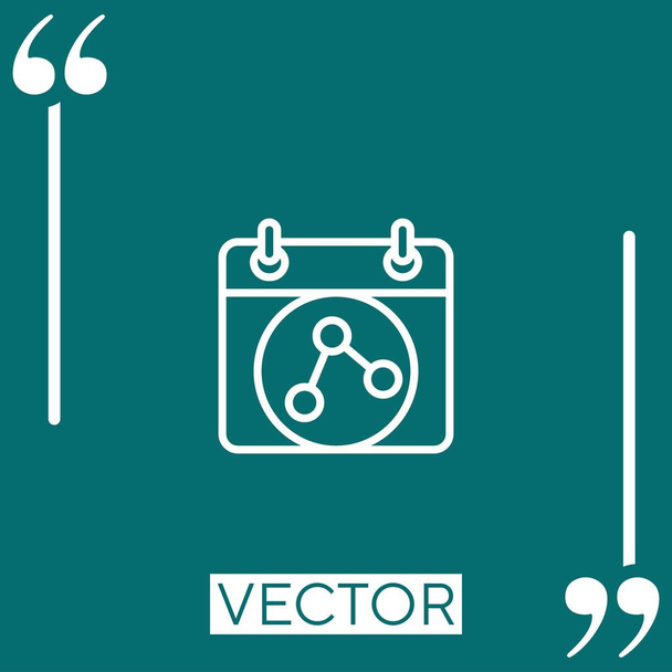 kalender vector icoon Lineair icoon. Aanpasbare slaglijn - Vector, afbeelding
