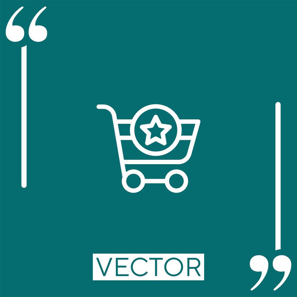 Winkelwagen vector icoon Lineair icoon. Aanpasbare slaglijn - Vector, afbeelding
