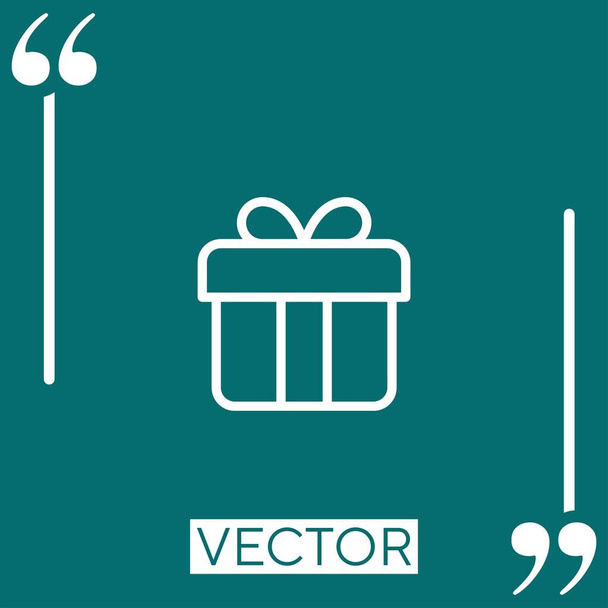 cadeau vector icoon Lineair icoon. Aanpasbare slaglijn - Vector, afbeelding