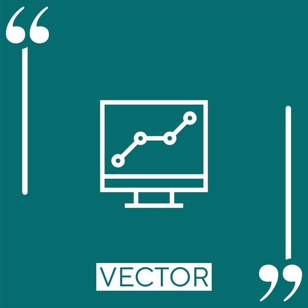 Analytics Vektor Symbol Lineares Symbol. Editierbare Strichlinie - Vektor, Bild