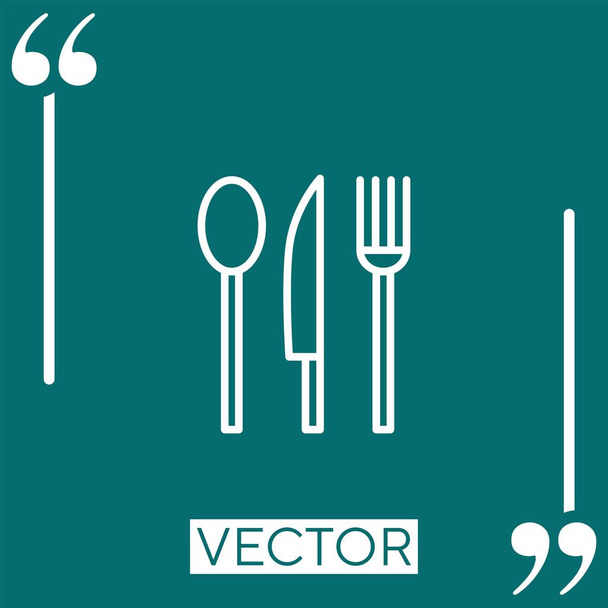 silver cutlery vector icon Linear icon. Editable stroke line - Vector, Image