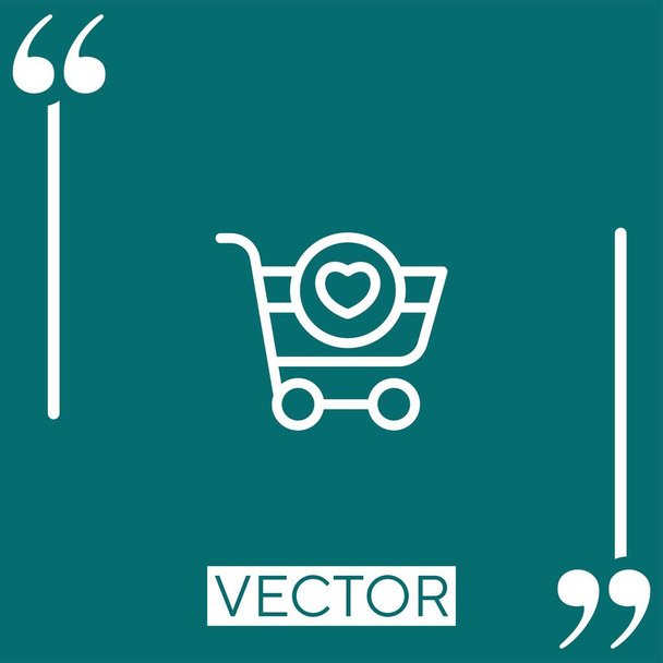 carro de la compra icono vector Icono lineal. Línea de carrera editable - Vector, Imagen
