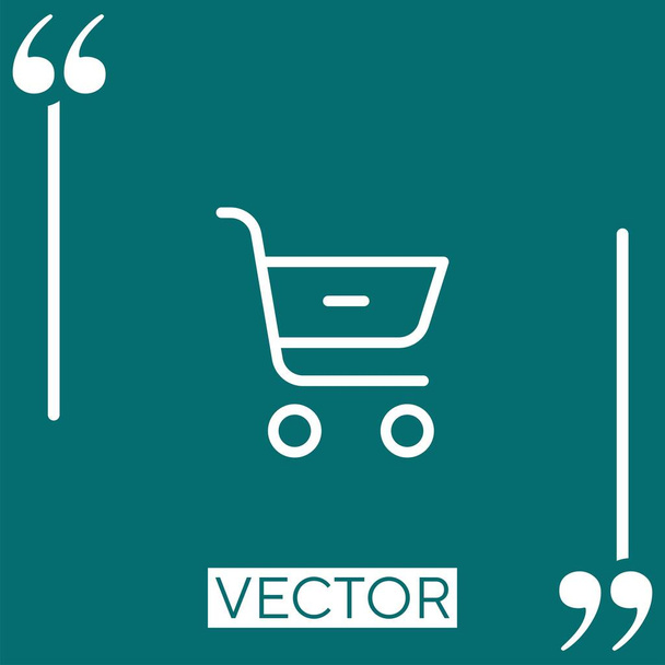 carro de la compra icono vector Icono lineal. Línea de carrera editable - Vector, imagen