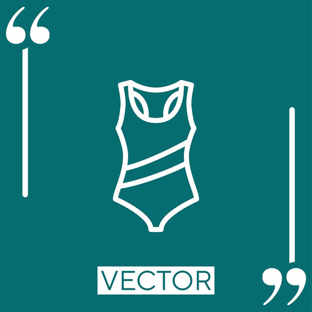 maillot de bain icône vectorielle icône linéaire. Ligne de course modifiable - Vecteur, image