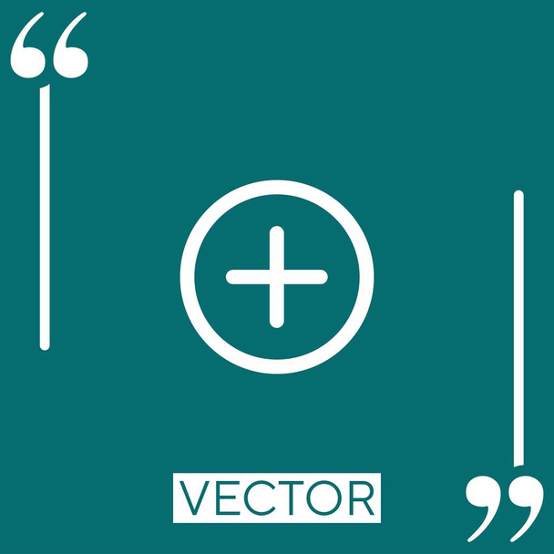 voeg cirkelvormige interface knop vectoricoon toe Lineair icoon. Aanpasbare slaglijn - Vector, afbeelding