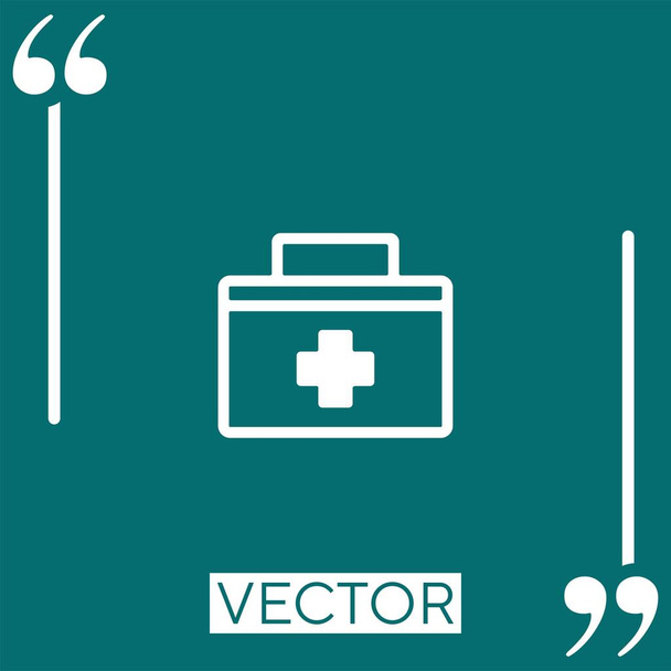 doctor maleta vector icono icono lineal. Línea de carrera editable - Vector, Imagen