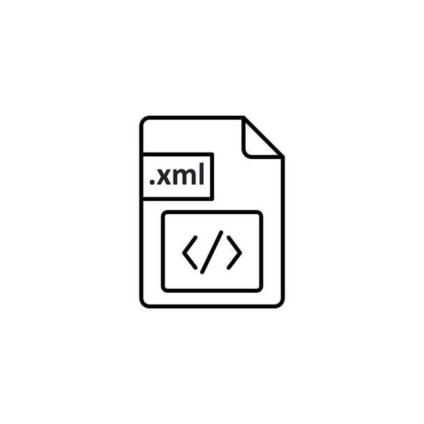 XMLファイルアイコン。拡張子ファイル、フォルダ、ドキュメント用のアイコンデザイン。ベクトル - ベクター画像