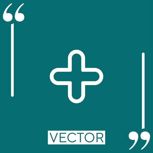 además de añadir icono de vector de contorno cruzado icono lineal. Línea de carrera editable - Vector, imagen