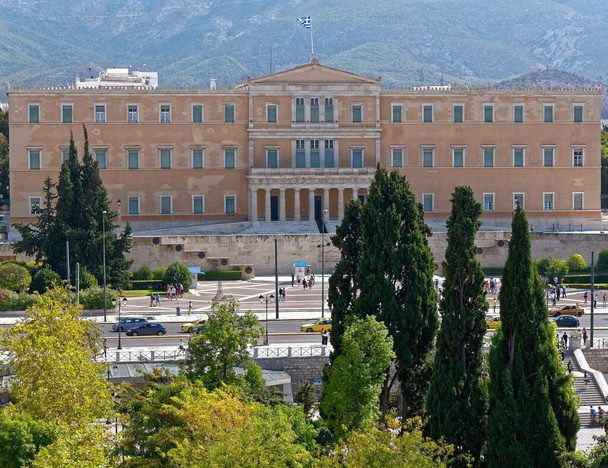 Athens, the Greek parliament - ex King's palace - on constituition square - Fotoğraf, Görsel