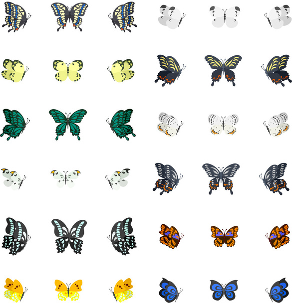 πολύχρωμες πεταλούδες - Διάνυσμα, εικόνα