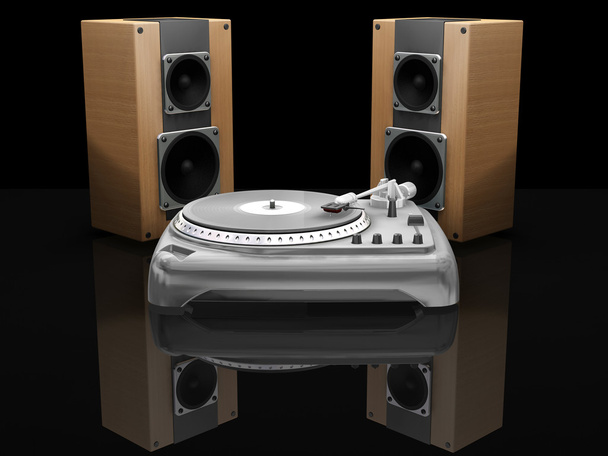 Turntable and speakers - Photo, Image
