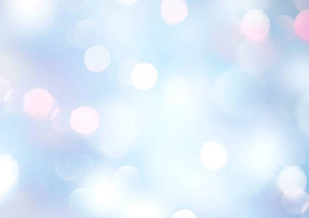 Soft lights blue blurred background.Winter backdrop,holiday texture.Glowing bokeh.Christmas illustration. - Valokuva, kuva