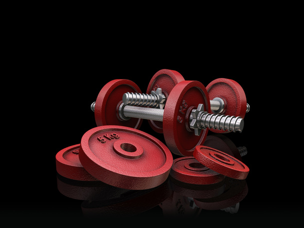 3D render of weightlifting weights - Photo, Image