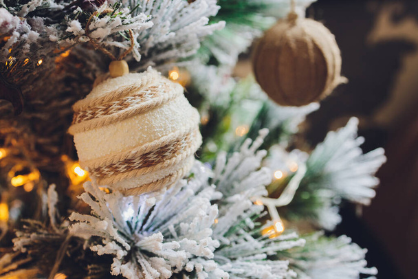 beautiful Christmas background with copyspace balls New Year. - Valokuva, kuva