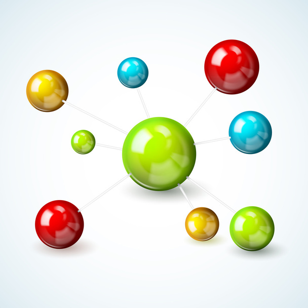 Farbmolekül-Modellkonzept - Vektor, Bild