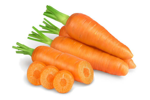 Морква ізольована на білому тлі з відсічним контуром і повною глибиною різкості
 - Фото, зображення