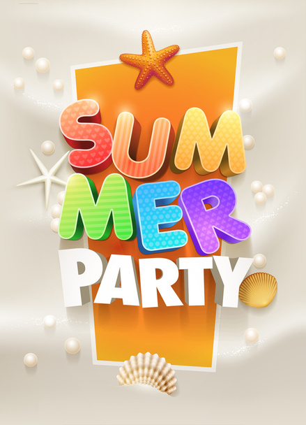 Summer Party Poster - Vector, Imagen