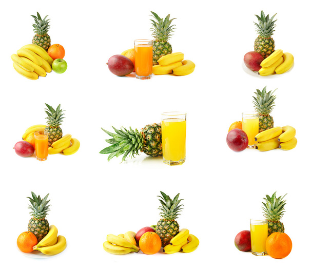 Frutas tropicales frescas y zumo
 - Foto, imagen