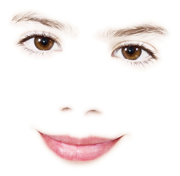 Белое лицо девушки
 - Фото, изображение