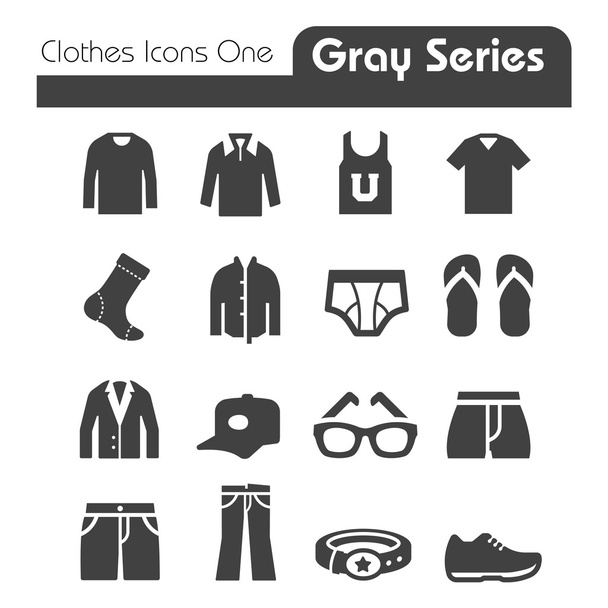 Kleidung Symbole graue Serie eins - Vektor, Bild
