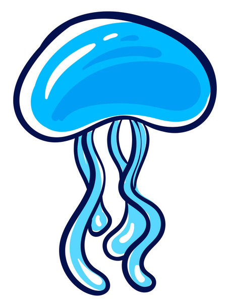 méduses bleues, illustration, vecteur sur fond blanc. - Vecteur, image