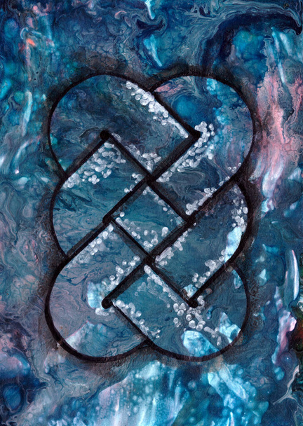 Celtic knot abstract texture grunge blue multicolor background. High quality photo - Photo, Image