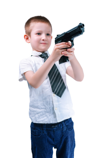 boy with gun - Photo, image