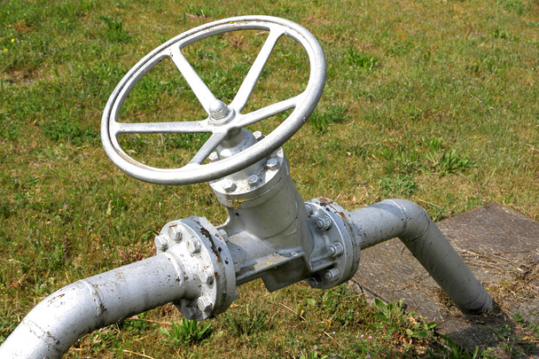 shut-off valve to open and close the flow of liquids and gas - Photo, Image