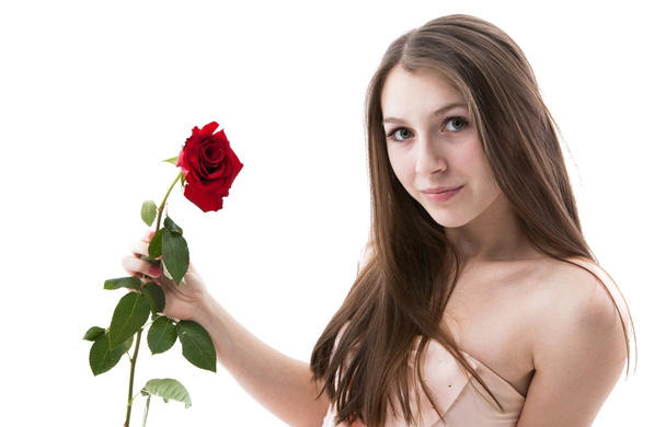 portrait of a young girl with a rose 3 - Photo, Image
