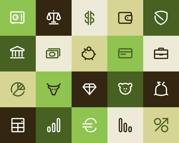 Bank and finance icons. Flat - Vector, Image