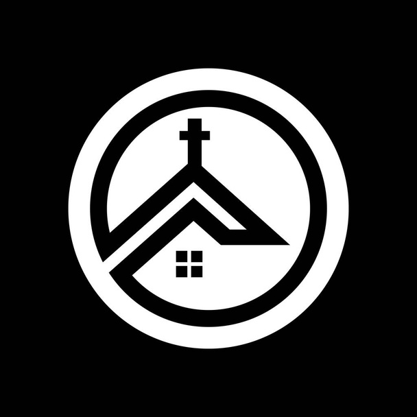 Iglesia vector logotipo símbolo gráfico abstracto plantilla - Vector, imagen